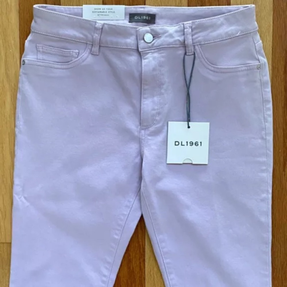 NEW DL1961 FLORENCE CROPPED MID-RISE INSTASCULPT SKINNY JEANS LAVENDER PURPLE 31 - Picture 2 of 5